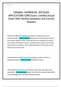VIRGINIA COMMERCIAL PESTICIDE APPLICATORS CORE Exam&semi; Certified Actual Exam With Verified Questions And Correct Answers