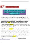 Dental Laws and Infection Control License Exam Preparation for North Carolina Dental Board 2025 Rated A&plus;&period;pdf