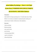 Tulane Rollins Psychology &ndash; Tests 1&ndash;4 & Final  Exam Prep &vert;&vert; VERIFIED MULTIPLE CHOICE  QUESTIONS <2025&sol;2026 Edition> 