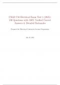 CSLB C10 Electrical Exam Test 1 &lpar;2025&rpar;&colon; 100 Questions with 100&percnt; Verified Correct Answers & Detailed Rationales