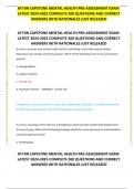 ATI RN CAPSTONE MENTAL HEALTH PRE-ASSESSMENT EXAM   LATEST 2024-2025 COMPLETE 200 QUESTIONS AND CORRECT   ANSWERS WITH RATIONALES JUST RELEASED 