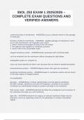 BIOL 253 EXAM 1 2025&sol;2026 &ndash; COMPLETE EXAM QUESTIONS AND VERIFIED ANSWERS