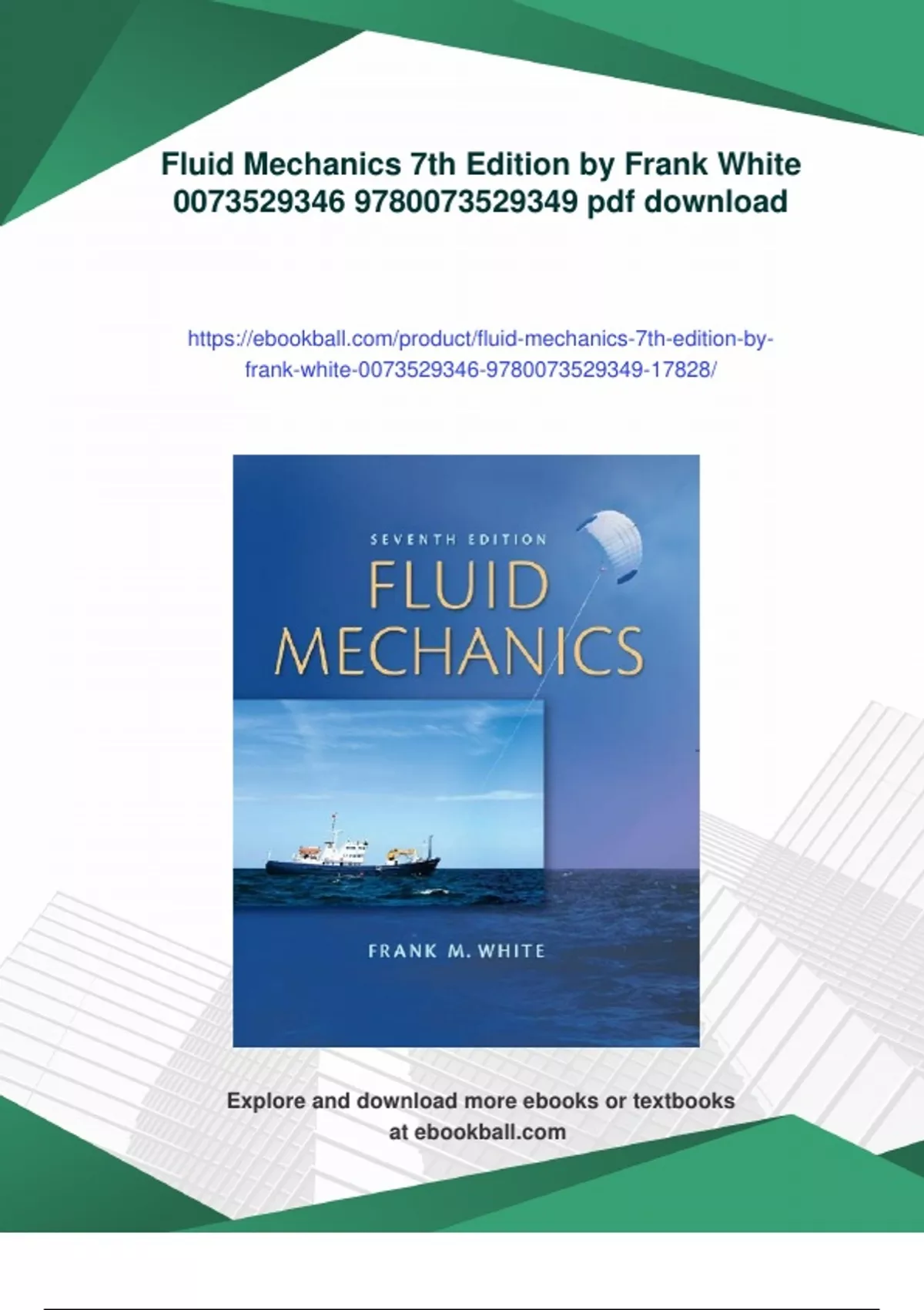 Summary Fluid Mechanics 7th Edition by Frank White - Instant Download ...