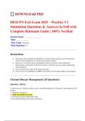 HESI PN Exit Exam 2025 &ndash; Practice V1 Simulation Questions & Answers in Full with Complete Rationale Guide &vert; 100&percnt; Verified