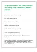 NR 324 exam 1 fluid and electrolytes and respiratory Exam with verified detailed answers 