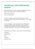 NR 324 Exam 1 with verified detailed solutions