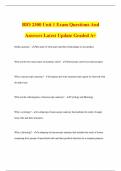 BIO 2300 Unit 1 Exam Questions And Answers Latest Update Graded A&plus;