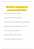 BIO 2300 Unit 1 Exam Questions And Answers Latest Update Graded A&plus;
