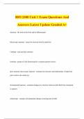 BIO 2300 Unit 1 Exam Questions And Answers Latest Update Graded A&plus;