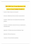 BIO 2300 Unit 2 Exam Questions And Answers Latest Update Graded A&plus;
