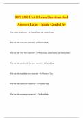 BIO 2300 Unit 3 Exam Questions And Answers Latest Update Graded A&plus;