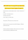 BIO 2300 Unit 4 Concept B Exam Questions And Answers Latest Update Graded A&plus;