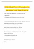 BIO 2300 Unit 4 Concept D Exam Questions And Answers Latest Update Graded A&plus;
