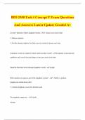 BIO 2300 Unit 4 Concept F Exam Questions And Answers Latest Update Graded A&plus;