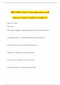 BIO 2300 Unit 4 Exam Questions And Answers Latest Update Graded A&plus;