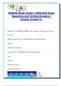 NU664 EXAM PACKAGE DEAL QUESTIONS AND VERIFIED DETAILED ANSWERS &vert; 100&percnt; GUARANTEED PASS &vert; ALREADY GRADED A&plus;