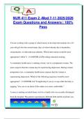 NUR 411 Exam 2 &vert; 100&plus; Community Health Q&A &vert; Crisis&comma; Disability&comma; Obesity&comma; Health Policy&comma; Women&rsquo;s Mental Health&comma; Older Adults &vert; 2025&sol;2026