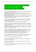 HUMAN RESOURCE MANAGEMENT CHAPTER 9 TEST REVIEW QUESTIONS AND ANSWERS