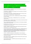 HUMAN RESOURCE MANAGEMENT EXAM 1 &lpar;CHAPTERS 1-5&rpar; QUESTIONS WITH CORRECT ANSWERS