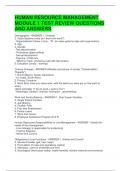 HUMAN RESOURCE MANAGEMENT MODULE 1 TEST REVIEW QUESTIONS AND ANSWERS