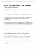 USAV Volleyball Training Exam Questions With Correct Answers