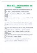 BECC MOD 1 verified questions and  answers 