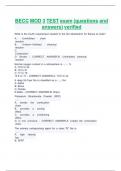 BECC MOD 3 TEST exam &lpar;questions and  answers&rpar; verified 