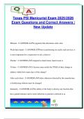 MANICURIST EXAM PACKAGE DEAL QUESTIONS AND VERIFIED DETAILED ANSWERS &vert; 100&percnt; GUARANTEED PASS &vert; ALREADY GRADED A&plus;