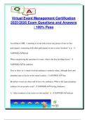 Virtual Event Management Certification 2025&sol;2026 &ndash; 100&plus; Real Questions & Answers on Platforms&comma; Engagement&comma; Data Privacy&comma; Production & Strategy
