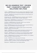BIO 253 HONDROS TEST 1 REVIEW PART 1 EXAM WITH COMPLETE SOLUTIONS 100% PASS