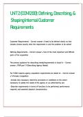 UNIT 2 &lpar;CON 1200&rpar; Defining&comma; Describing&comma; & Shaping Internal Customer Requirements 