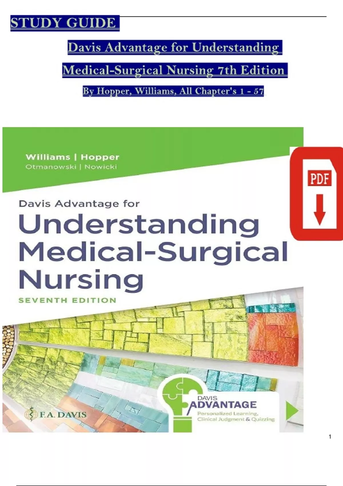 Solutions Manual for Davis Advantage for Understanding Medical-Surgical ...