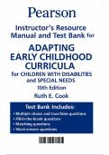 Adapting Early Childhood Curricula for Children with Disabilities and Special Needs 10th Edition - Instructor&rsquo;s Resource Manual & Test Bank by Ruth E&period; Cook
