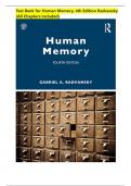 Test Bank - Human Memory 4th Edition by Gabriel Radvansky&comma;  Chapters 1-18&vert;All Chapters Covered &vert; Verified Latest Edition &vert;Complete Guide A&plus;