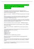MOLECULAR DIAGNOSTICS EXAM &num;3 QUESTIONS WITH COMPLETE ANSWERS