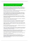 MOLECULAR DIAGNOSTICS EXAM SET QUESTIONS AND ANSWERS