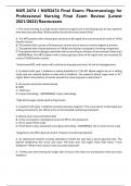 NUR 2474 &sol; NUR2474 Final Exam&colon; Pharmacology for Professional Nursing Final Exam Review &lpar;Latest 2021&sol;2022&rpar; Rasmussen