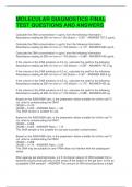 MOLECULAR DIAGNOSTICS FINAL TEST QUESTIONS AND ANSWERS