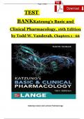 TEST BANK For Katzung's Basic and Clinical Pharmacology&comma; 16th Edition By &lbrace;Todd W&period; Vanderah&comma; 2024&comma;&rcub; Verified Chapters 1 - 66&comma; Complete Newest Version