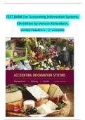 TEST BANK For Accounting Information Systems&comma;  4th Edition by Vernon Richardson&comma;  Verified Chapters 1 - 17&comma; Complete