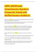 CNPR&comma; NAPSR Exam Comprehensive Questions &lpar;Frequently Tested&rpar; with Verified Answers Graded A&plus;