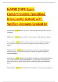 NAPSR CNPR Exam Comprehensive Questions &lpar;Frequently Tested&rpar; with Verified Answers Graded A&plus;