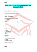 NUR 243 &ndash; Final Exam Questions and Answers 2025