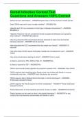 Dental Infection Control Test Questions and Answers 100&percnt; Correct