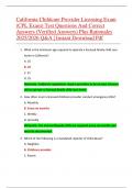 California Childcare Provider Licensing Exam  &lpar;CPL Exam&rpar; Test Questions And Correct  Answers &lpar;Verified Answers&rpar; Plus Rationales  2025&sol;2026 Q&A &vert; Instant Download Pdf