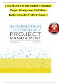 TEST BANK For Information Technology  Project Management 9th Edition  Kathy Schwalbe&comma;Verified Chapters