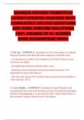 GEORGIA HISTORY EXEMPTION LATEST UPDATED 2025&sol;2026 WITH COMPLETELY SOLVED QUESTIONS AND SURE VERIFIED SOLUTIONS 100&percnt; GRADED AT A&plus; SCORE&excl;&excl; SURE GUARANTEED PASS&excl;&excl;