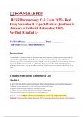  HESI Pharmacology Exit Exam 2025 &ndash; Real Drug Scenarios & Expert-Ranked Questions & Answers in Full with Rationales &vert; 100&percnt; Verified &vert; Graded A&plus;
