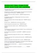 RADIOLOGY FINAL EXAM STUDY GUIDE QUESTIONS AND ANSWERS