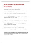 ECON 211 Exam 1 &lpar;UNL&rpar; Questions With Correct Answers&period;